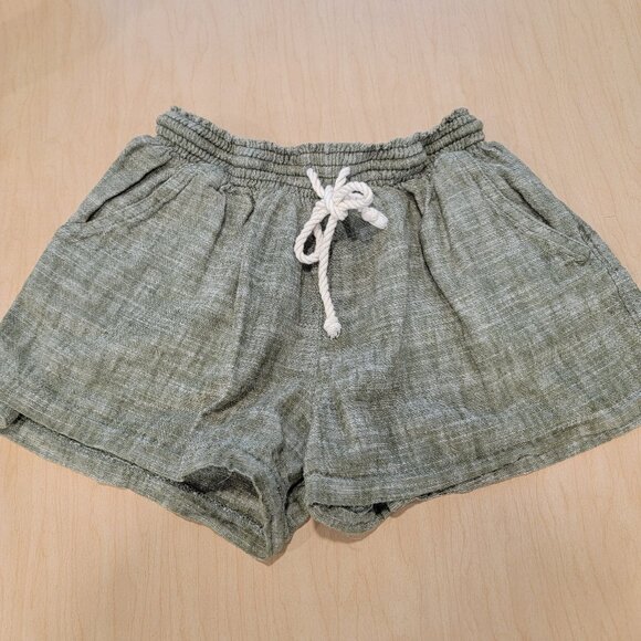 Mossimo Linen/Cotton Drawstring Green Shorts Small Women's - Picture 1 of 3